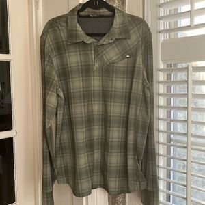 Outdoor Research olive print long sleeve shirt.